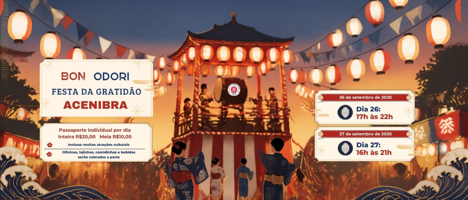 Bon Odori 2026, dias 26 e 27 de setembro